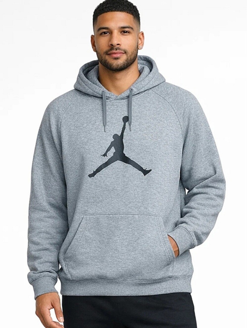 Nike Air Jordan Jumpman Pullover Hoodie Sweatshirt Men's Sz XXL Gray and Black